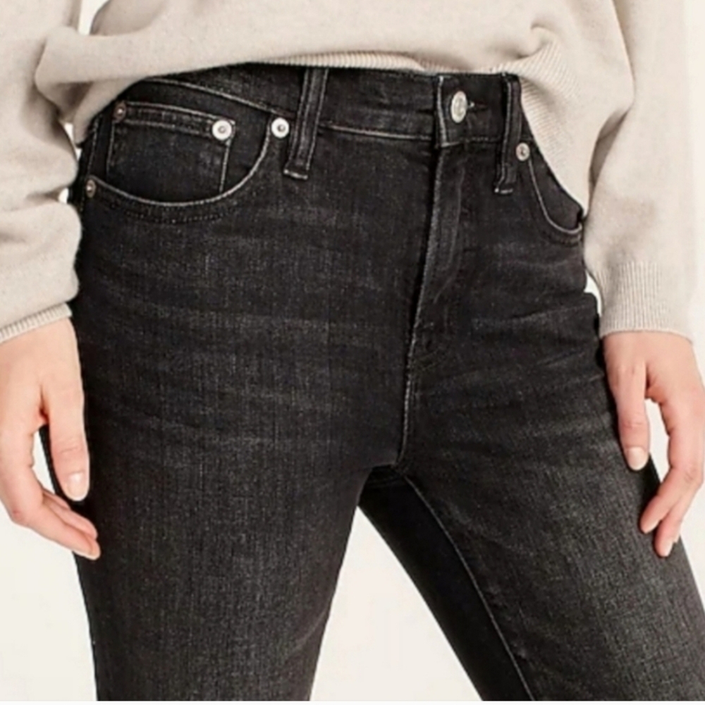 J.CREW 9" High Rise ToothPick Black Skinny Jeans Size 24